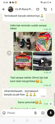 Testimonial Papan Bunga kemang pratama